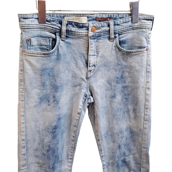 Anthropologie Pilcro Acid Washed Denim Jeans Tapered Leg Size 28 Stretch Casual - Picture 6 of 11